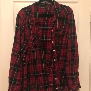Torrid plaid button down shirt size 3